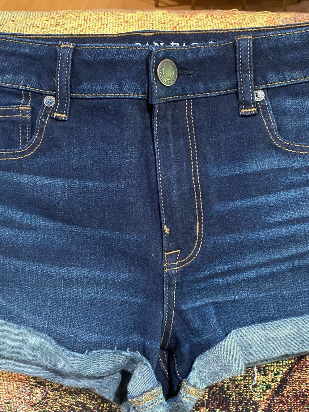 American Eagle Outfitters Indigo Roll-Cuff Denim Shorts